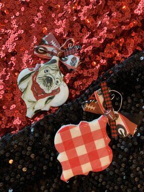 University of Georgia Themed Hand-made Ceramic Ornaments